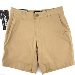 Mountain Khakis All Peak Shorts Sz 28 Classic Fit Retro Khaki Organic Cotton 8"